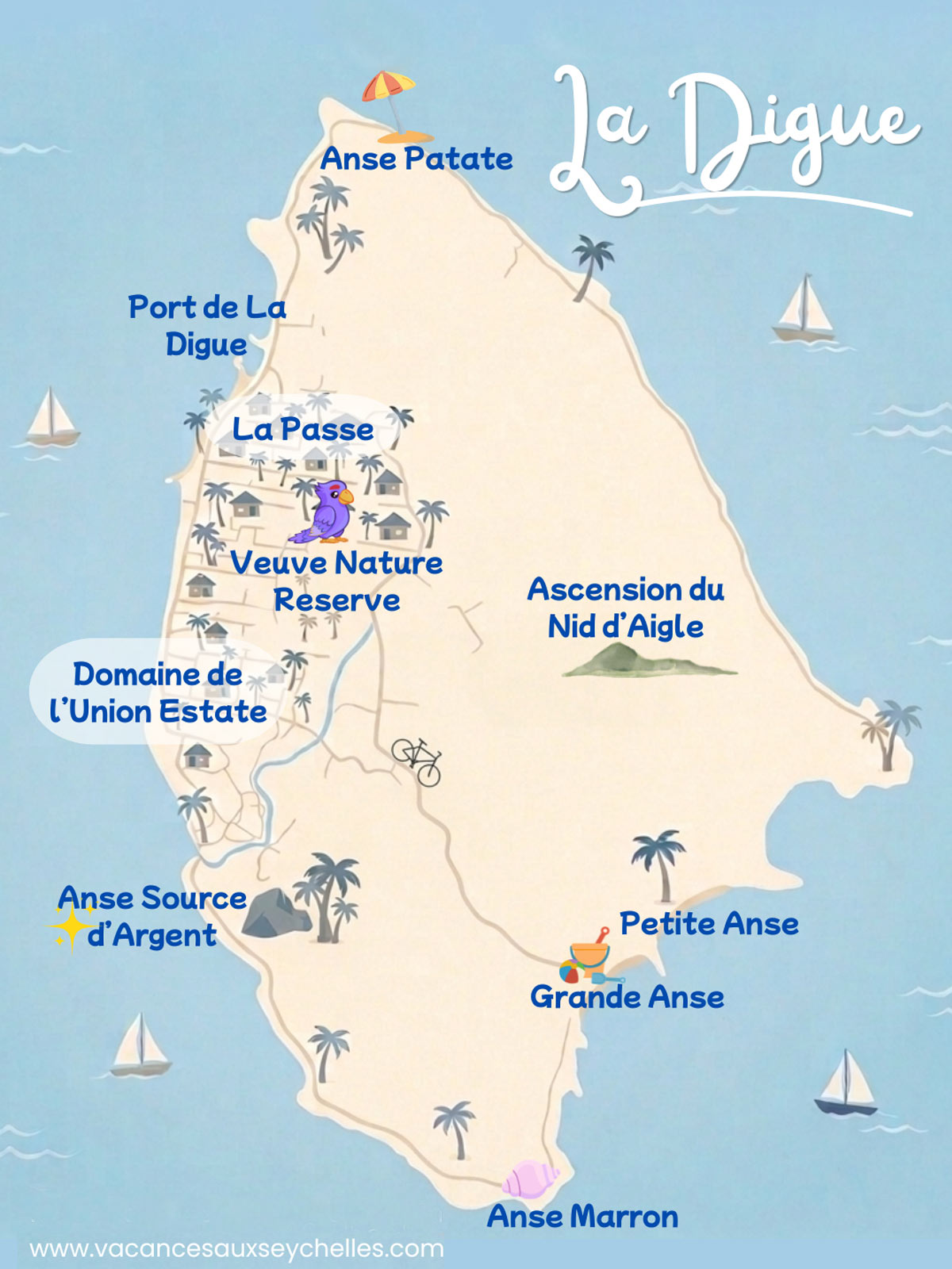 carte la digue ile seychelles